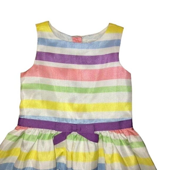 Gymboree Dress Girls 4 Used Striped Sleeveless Easter - Picture 5 of 9